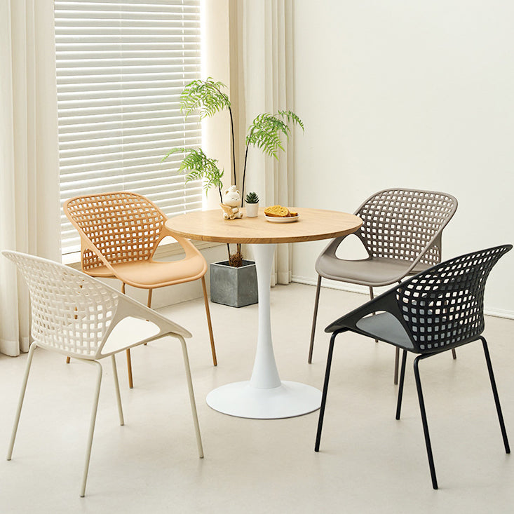 Contemporary Nordic MDF & Iron Round Trumpet-Leg Coffee Table For Living Room & Dining Room