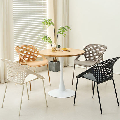 Contemporary Nordic MDF & Iron Round Trumpet-Leg Coffee Table For Living Room & Dining Room