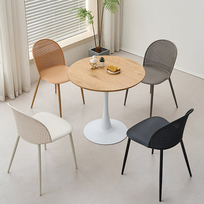 Contemporary Nordic MDF & Iron Round Trumpet-Leg Coffee Table For Living Room & Dining Room