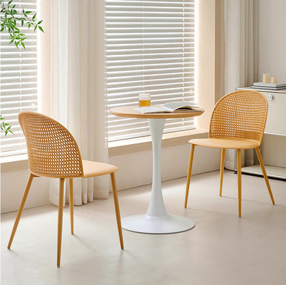 Contemporary Nordic MDF & Iron Round Trumpet-Leg Coffee Table For Living Room & Dining Room