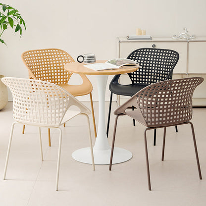 Contemporary Nordic MDF & Iron Round Trumpet-Leg Coffee Table For Living Room & Dining Room