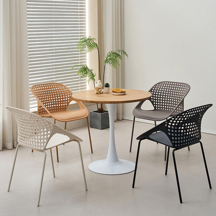 Contemporary Nordic MDF & Iron Round Trumpet-Leg Coffee Table For Living Room & Dining Room