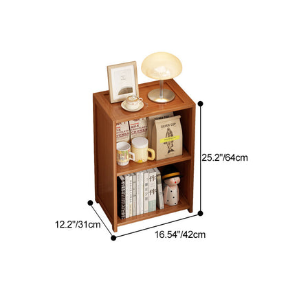 Contemporary Nordic Bamboo & Acrylic Rectangular Nightstand With 3/4-Tier Storage For Bedroom
