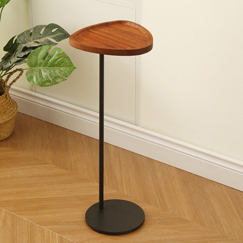 Modern Simplicity MDF & Iron Heart Shield-Shaped Small Side Table With 1-Tray For Living Room & Bedroom