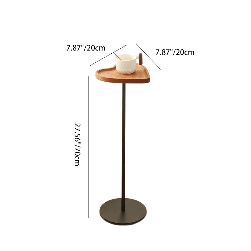 Modern Simplicity MDF & Iron Heart Shield-Shaped Small Side Table With 1-Tray For Living Room & Bedroom