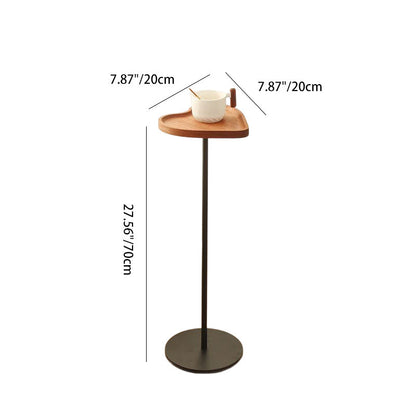 Modern Simplicity MDF & Iron Heart Shield-Shaped Small Side Table With 1-Tray For Living Room & Bedroom