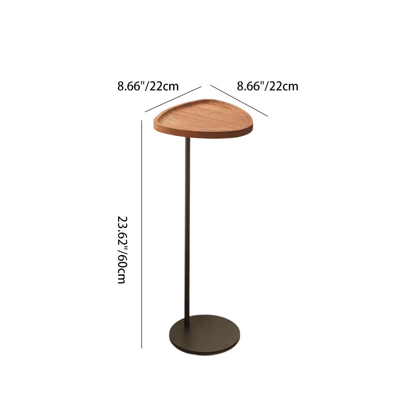 Modern Simplicity MDF & Iron Heart Shield-Shaped Small Side Table With 1-Tray For Living Room & Bedroom