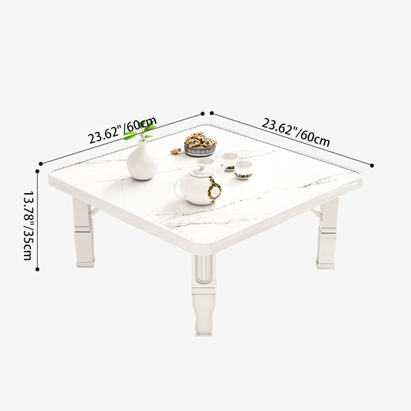 Modern Minimalist Fiberboard PP Square Rectangular Foldable Low Coffee Table For Bedroom Or Window Seating
