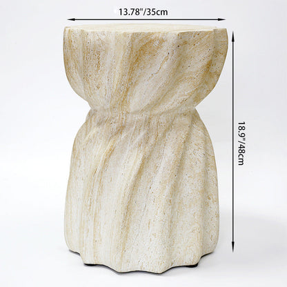 Modern Art Deco Magnesium Oxide Lotus Column End Table For Living Room And Bedroom