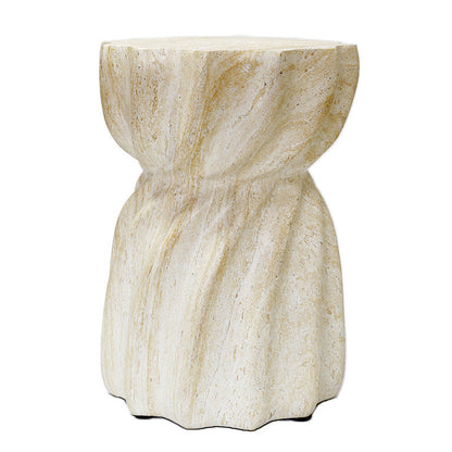 Modern Art Deco Magnesium Oxide Lotus Column End Table For Living Room And Bedroom