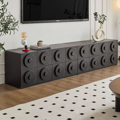 Contemporary Retro Solid Wood Square Combination Nightstand With 1-Drawer & 1-Cabinet For Bedroom Or Living Room