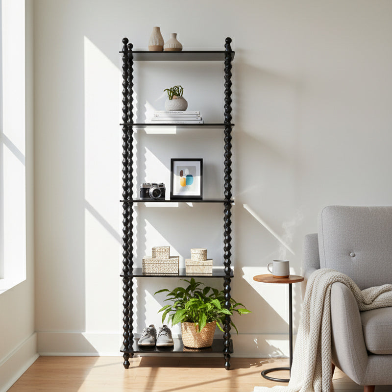 Traditional French Solid Rubberwood Acrylic Rectangular Spiral Column Display Rack 2/3/4/5 Tiers For Living Room Or Bedroom