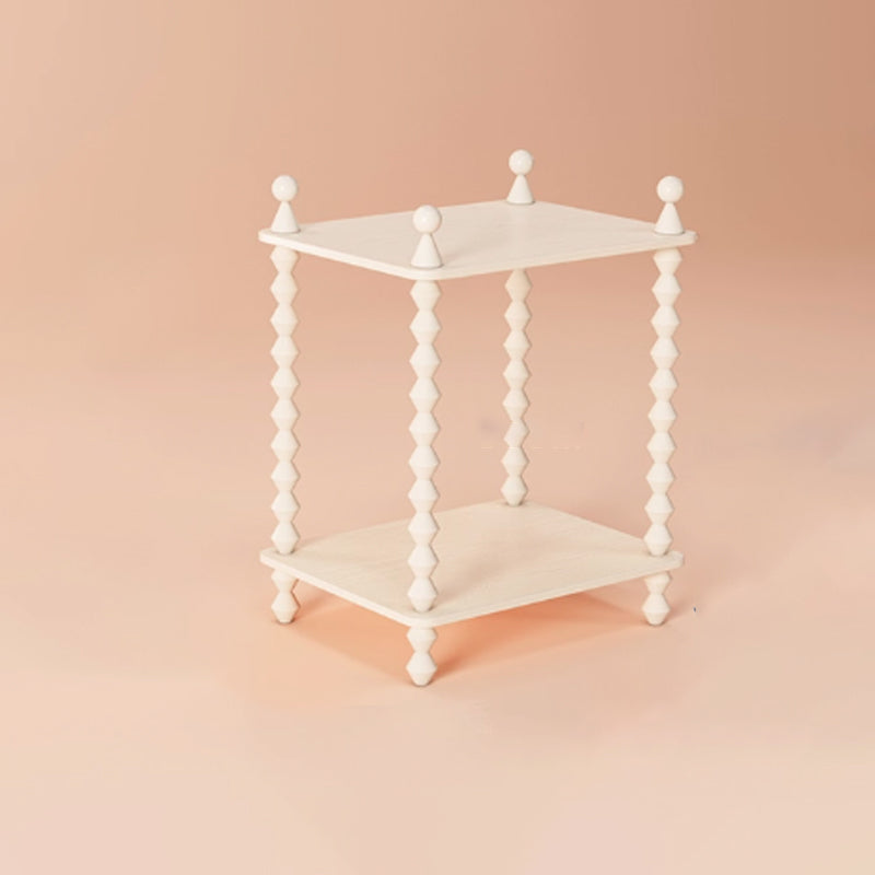 Traditional French Solid Rubberwood Acrylic Rectangular Spiral Column Display Rack 2/3/4/5 Tiers For Living Room Or Bedroom