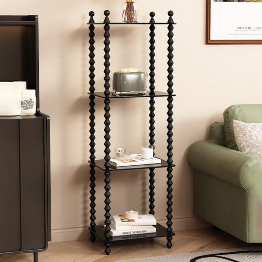 Traditional French Solid Rubberwood Acrylic Rectangular Spiral Column Display Rack 2/3/4/5 Tiers For Living Room Or Bedroom