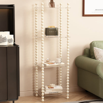 Traditional French Solid Rubberwood Acrylic Rectangular Spiral Column Display Rack 2/3/4/5 Tiers For Living Room Or Bedroom
