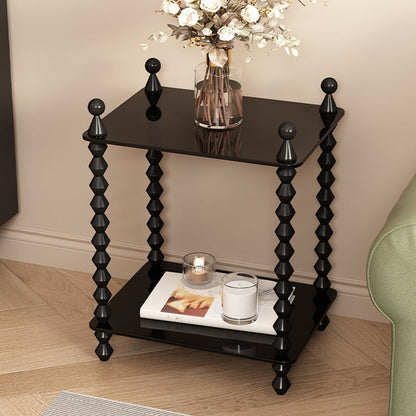 Traditional French Solid Rubberwood Acrylic Rectangular Spiral Column Display Rack 2/3/4/5 Tiers For Living Room Or Bedroom