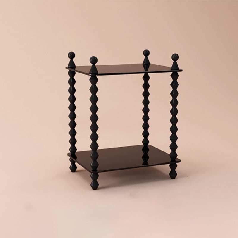 Traditional French Solid Rubberwood Acrylic Rectangular Spiral Column Display Rack 2/3/4/5 Tiers For Living Room Or Bedroom