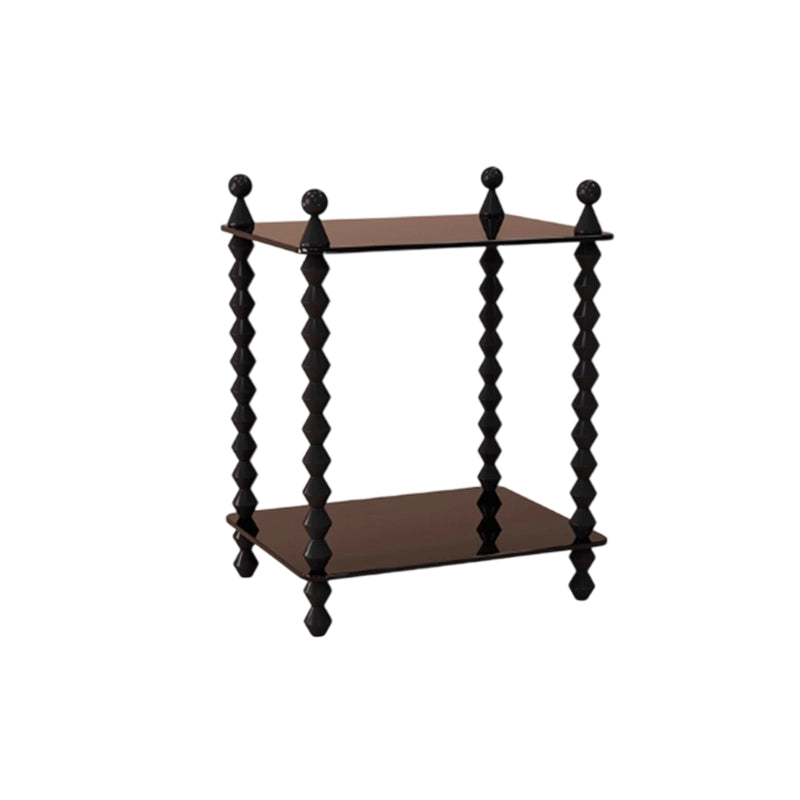 Traditional French Solid Rubberwood Acrylic Rectangular Spiral Column Display Rack 2/3/4/5 Tiers For Living Room Or Bedroom