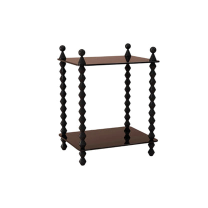 Traditional French Solid Rubberwood Acrylic Rectangular Spiral Column Display Rack 2/3/4/5 Tiers For Living Room Or Bedroom