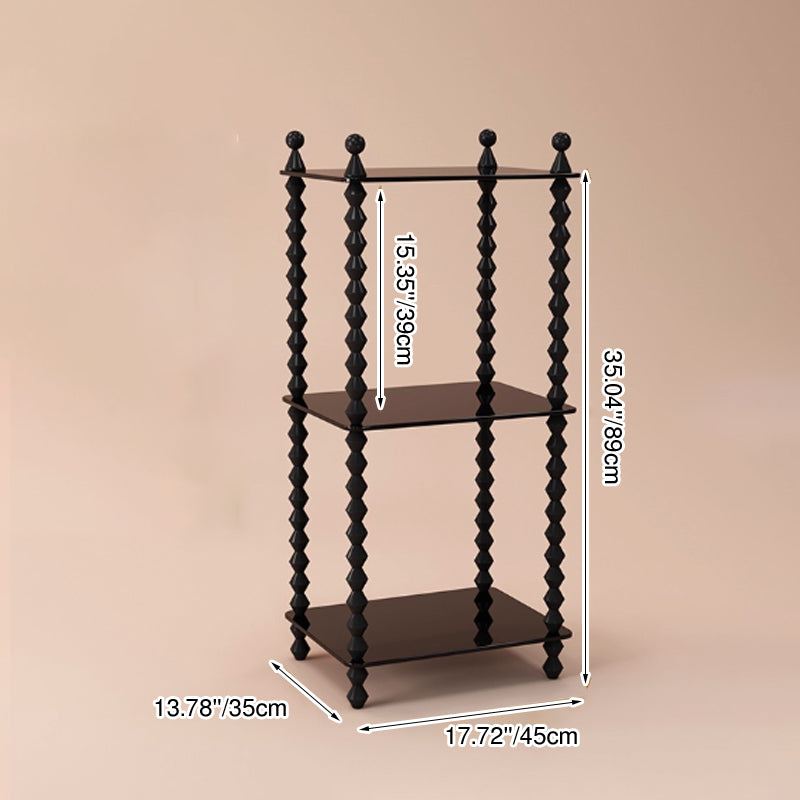 Traditional French Solid Rubberwood Acrylic Rectangular Spiral Column Display Rack 2/3/4/5 Tiers For Living Room Or Bedroom