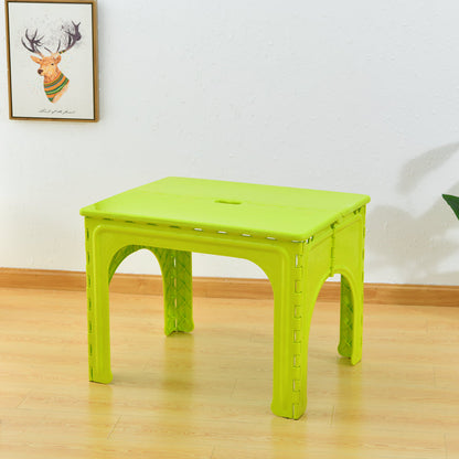 Modern Minimalist PP Hollow Rectangular Kids Dining Table & Chair Set With Foldable Design For Dining Room Or Living Room