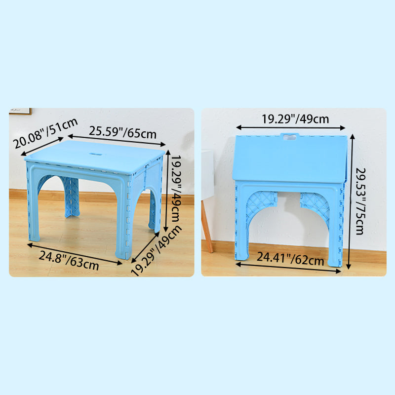 Modern Minimalist PP Hollow Rectangular Kids Dining Table & Chair Set With Foldable Design For Dining Room Or Living Room