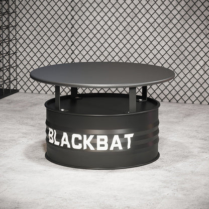 Contemporary Industrial Drum Round Iron Leather Sponge Coffee Table & Chair Set For Dining Room