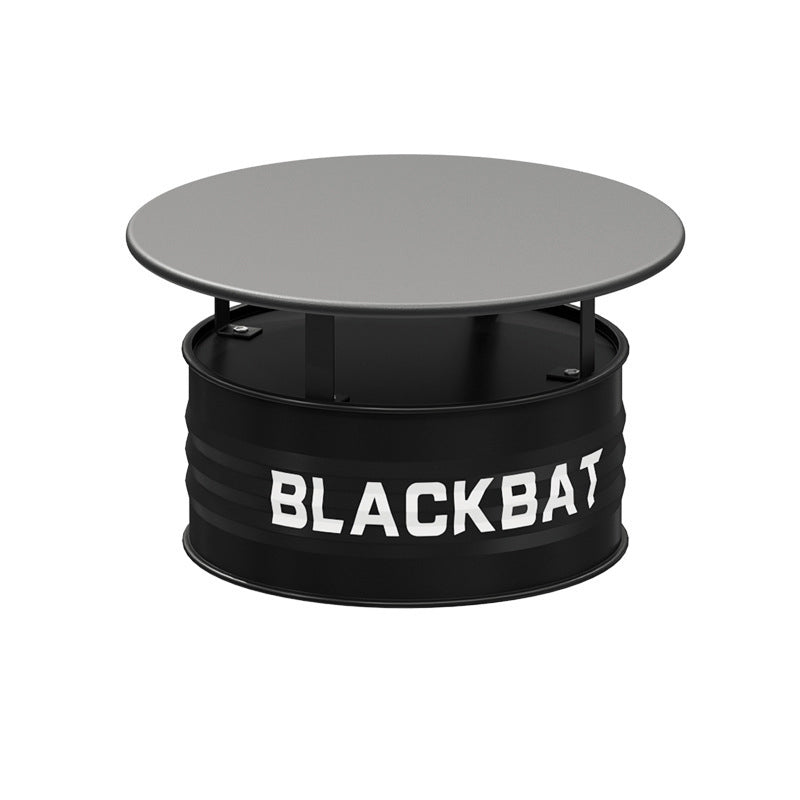 Contemporary Industrial Drum Round Iron Leather Sponge Coffee Table & Chair Set For Dining Room