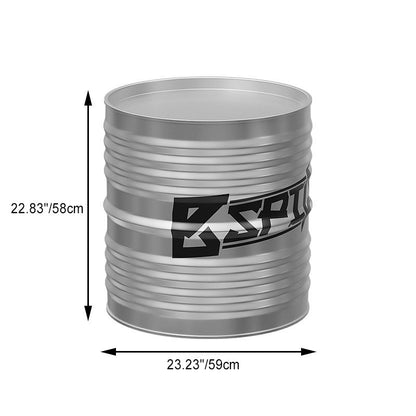 Contemporary Industrial Iron Pine Wood Leather Oil Drum Round Rectangular Coffee Table & Sofa Set For Dining Room