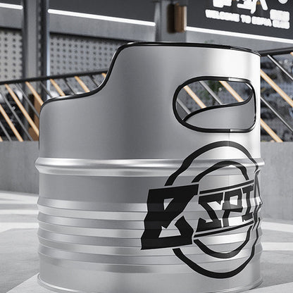 Contemporary Industrial Iron Pine Wood Leather Oil Drum Round Rectangular Coffee Table & Sofa Set For Dining Room