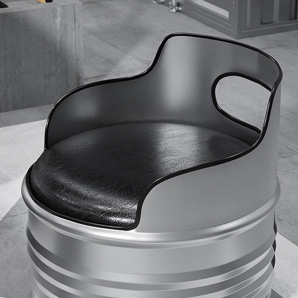 Contemporary Industrial Iron Pine Wood Leather Oil Drum Round Rectangular Coffee Table & Sofa Set For Dining Room