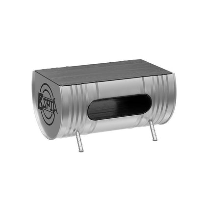 Contemporary Industrial Iron Pine Wood Leather Oil Drum Round Rectangular Coffee Table & Sofa Set For Dining Room