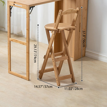 Modern Simplicity Bamboo Hardware Rectangular Foldable Bar Table & Chair Set For Dining Room