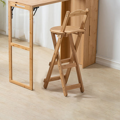 Modern Simplicity Bamboo Hardware Rectangular Foldable Bar Table & Chair Set For Dining Room
