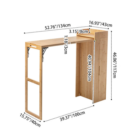 Modern Simplicity Bamboo Hardware Rectangular Foldable Bar Table & Chair Set For Dining Room