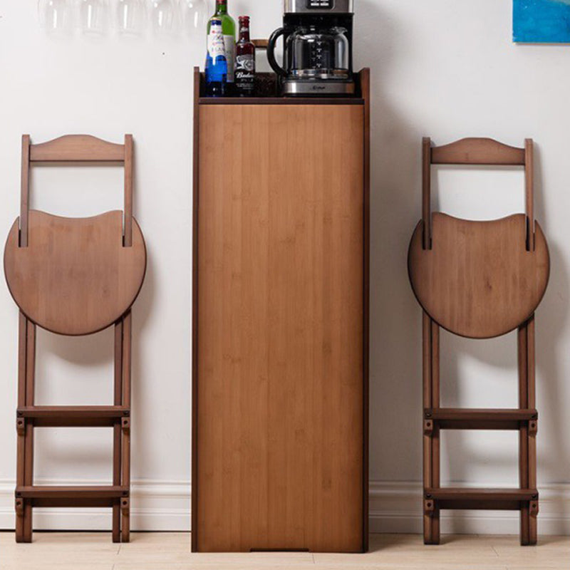 Modern Simplicity Bamboo Hardware Rectangular Foldable Bar Table & Chair Set For Dining Room