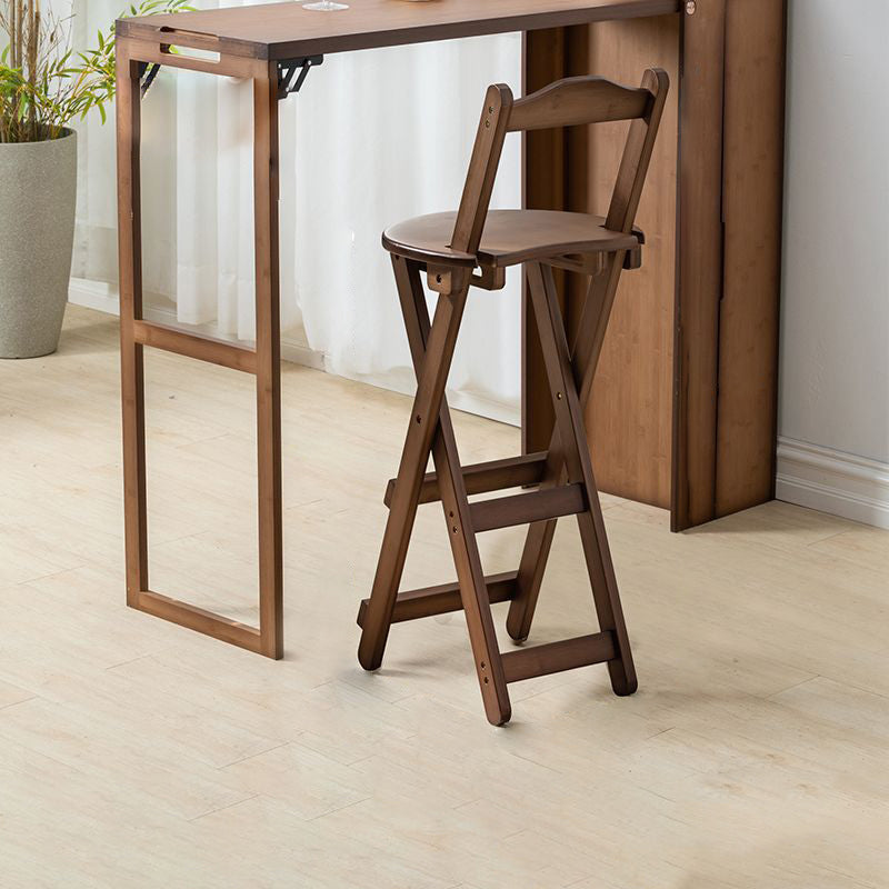 Modern Simplicity Bamboo Hardware Rectangular Foldable Bar Table & Chair Set For Dining Room