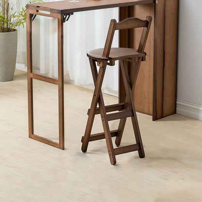 Modern Simplicity Bamboo Hardware Rectangular Foldable Bar Table & Chair Set For Dining Room