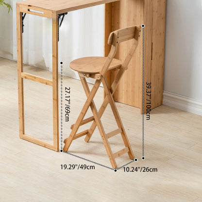 Modern Simplicity Bamboo Hardware Rectangular Foldable Bar Table & Chair Set For Dining Room
