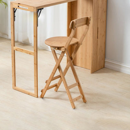 Modern Simplicity Bamboo Hardware Rectangular Foldable Bar Table & Chair Set For Dining Room