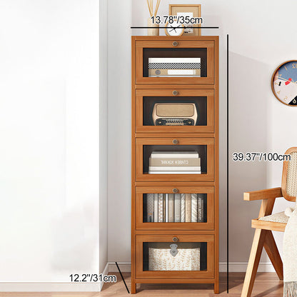 Modern Minimalist Rectangular Nan Bamboo Density Panel Acrylic Nightstand 3/4/5 Drawer For Bedroom