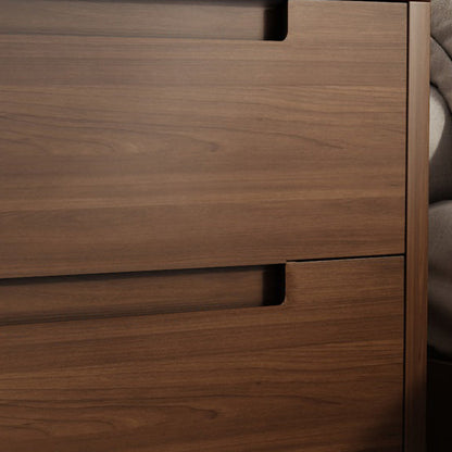 Modern Minimalist Rectangular Rubberwood Nightstand 1/2 Drawer For Bedroom