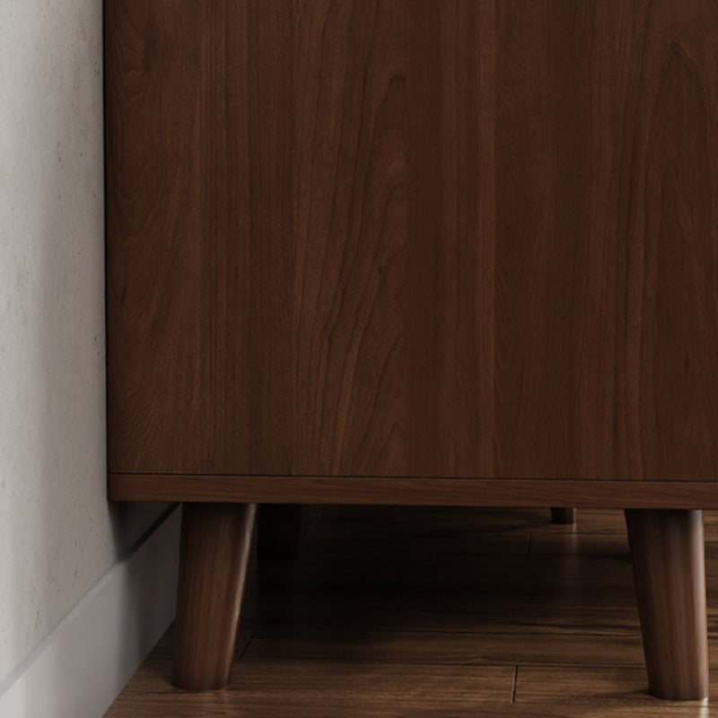 Modern Minimalist Rectangular Rubberwood Nightstand 1/2 Drawer For Bedroom
