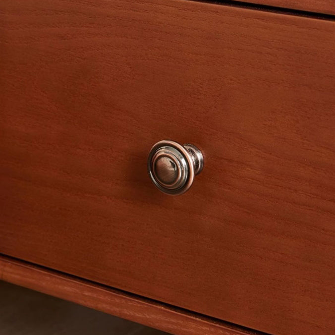 Traditional French Rectangular Ash Wood Nightstand 2-Drawer 2-Tier For Bedroom