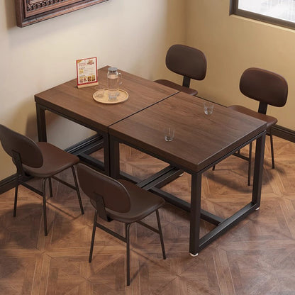 Modern Minimalist Solid Wood & Metal Square Coffee Table For Living Room & Dining Room