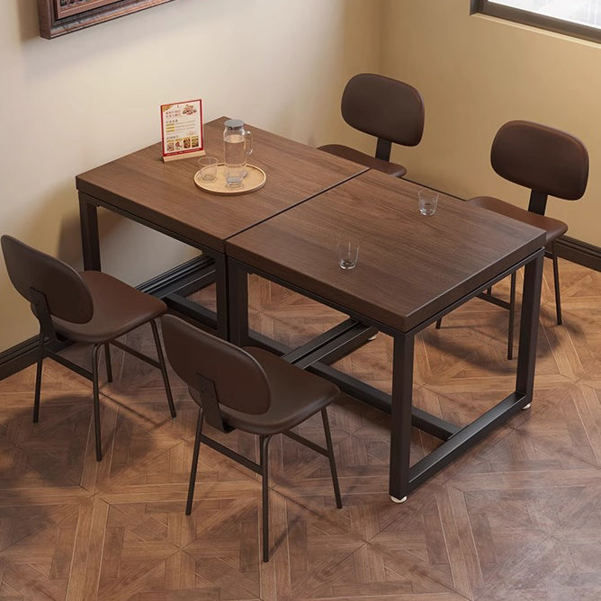 Modern Minimalist Solid Wood & Metal Square Coffee Table For Living Room & Dining Room