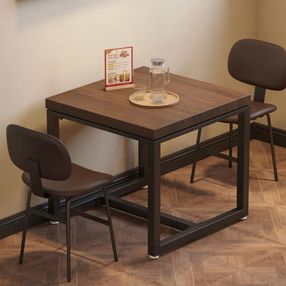 Modern Minimalist Solid Wood & Metal Square Coffee Table For Living Room & Dining Room