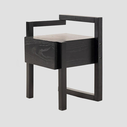 Modern Minimalist Rectangular Solid Wood Nightstand 3-Leg 1-Drawer For Bedroom