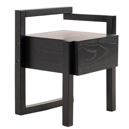 Modern Minimalist Rectangular Solid Wood Nightstand 3-Leg 1-Drawer For Bedroom
