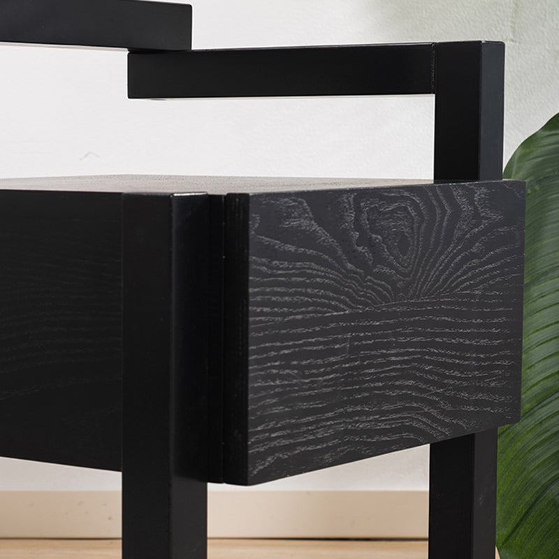 Modern Minimalist Rectangular Solid Wood Nightstand 3-Leg 1-Drawer For Bedroom